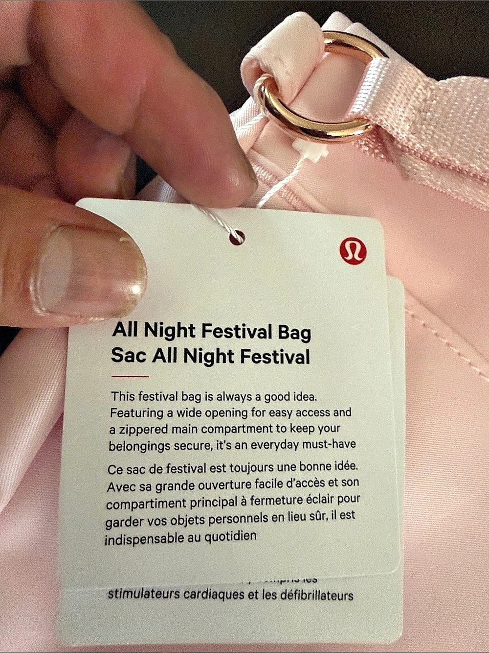 lululemon All Night Festival Bag 5L Crossbody Pink - Picture 4 of 7
